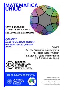 Volantino della scuola intensiva di matematica presso l'Università degli Studi di Udine