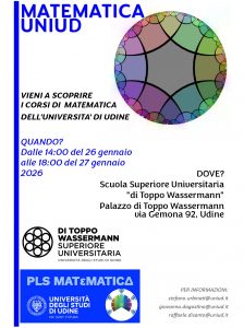 Volantino della scuola intensiva di matematica presso l'Università degli Studi di Udine